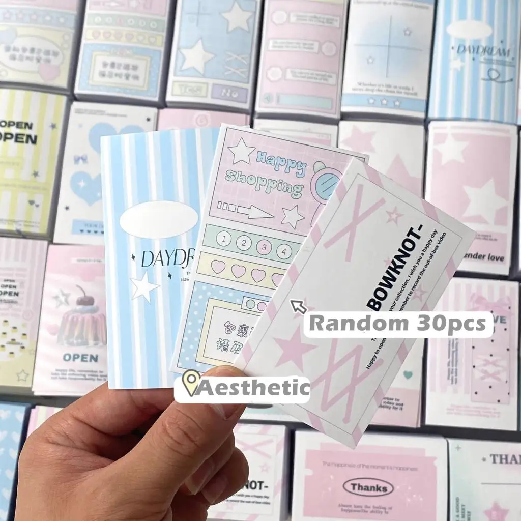 Steve-Autocollants d\'Étoiles Esthétiques Aléatoires, Matériel d\'Emballage, Mignon, Décoratif, pour Cadeau, 30 Pièces