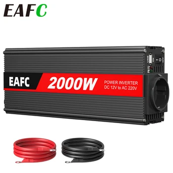 Inverter di Potenza per Auto da 12V DC a 220V AC, Convertitore a Onda Sinusoidale Modificata 500W-2000W con Porta USB per Campeggio, Camper, Camion, Alimentazione di Emergenza