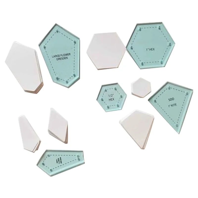 ABKJ-300 Pezzi Forme di Patchwork di Carta Modello di Trapunta Acrilica Set di Quilting Patchwork Patchwork Kit di Set di Cucito Artigianale - immagine 5