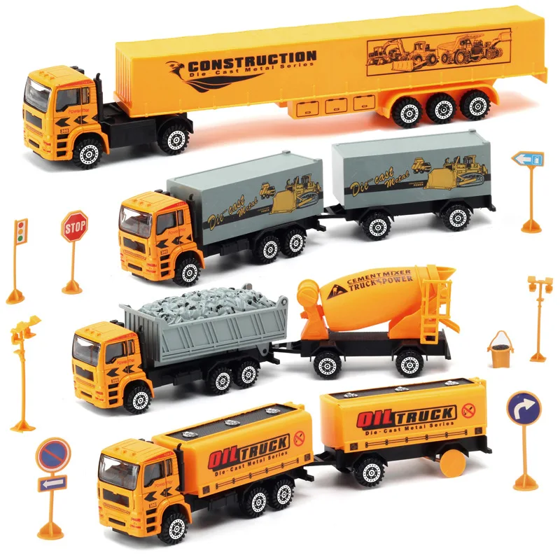 

Engineering Transport Truck Leader Container Truck Tow Mixer Truck Tank Truck Children's Toys Gift B210