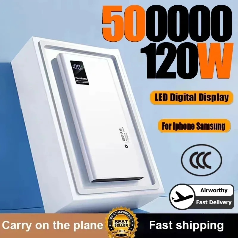 Power Bank da 500000 mAh Powerbank da 120 W con ricarica super veloce di grande capacità per iPhone Huawei Samsung - Image 2