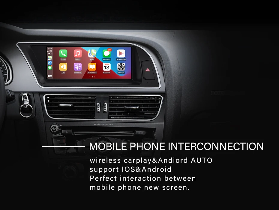 STWE New UI 8.8" Android13 Wireless AUTO Carplay For AUDI A5 2011 2016 Car Video