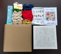 DIY Punch Needle Embroidery Kit with Frame 25x25cm Landscape Pattern for Beginner Cross Stitch Set Hoop Handmade Sewing Art Craf 6