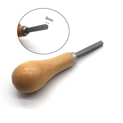 Precision Jewelry Bezel Setting Tool with Wooden Handle (Shape 5)