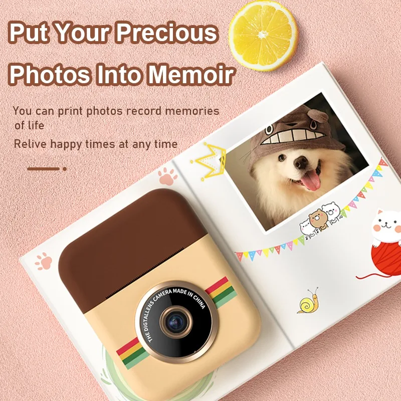 Digital Camera Kids Toy Instant Print With HD Video Record Dual Lens Thermal Photo Paper Print Child Gift Boys Girls