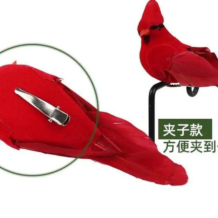 2 Pcs Artificial Bird Garden Green Plant Home Decoration Clip Prop Manufacturer Direct Feather Flapper Handicraft Bird