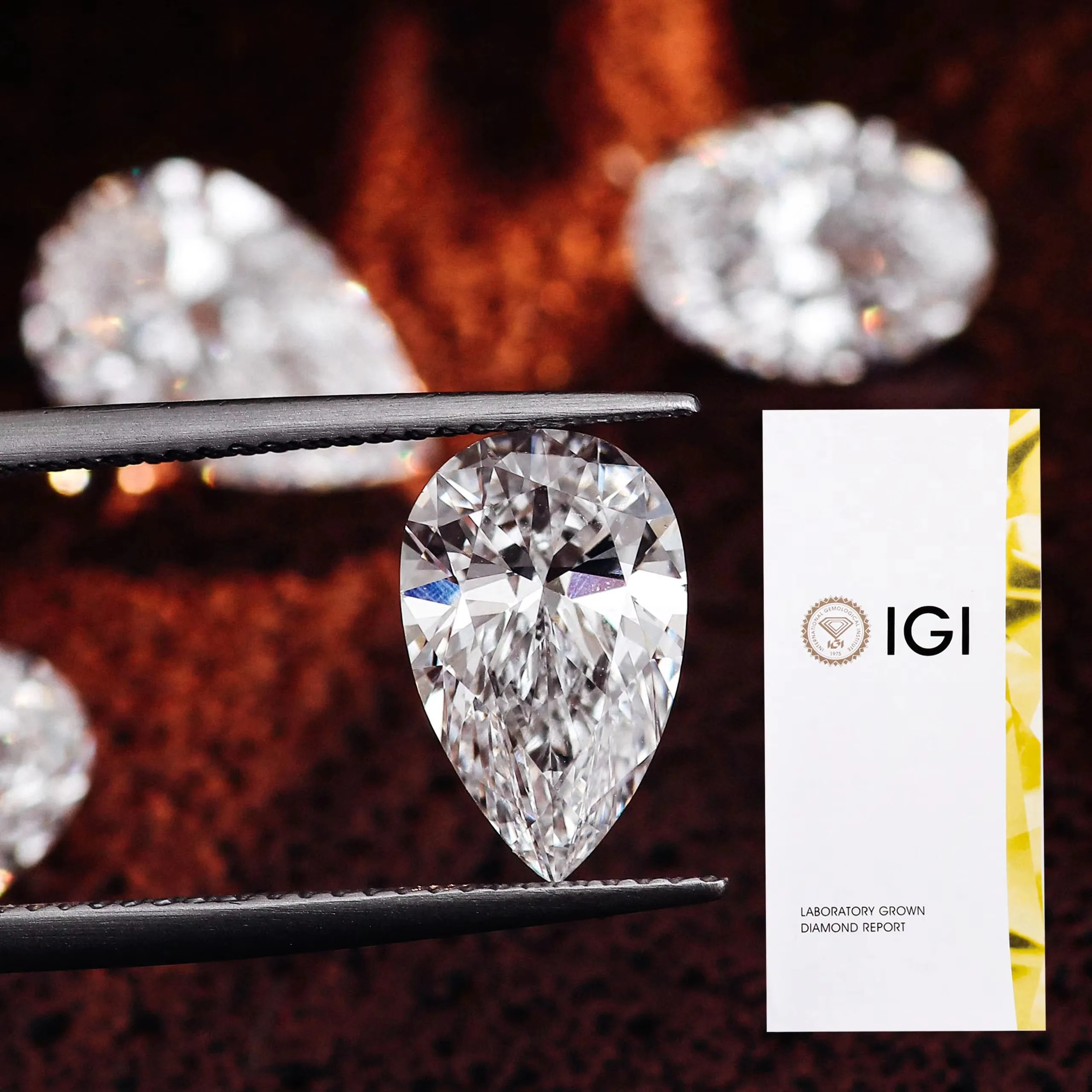 Fancy Shape Pear Lab Grown Diamond 1ct 1.5ct 2ct 2.5ct 3ct CVD HPHT With IGI Certificate Diamonds Stone