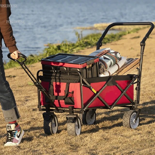 Modern Kerti Kocsik Kültéri Kemping Kocsi Húzó Bevásárlókosár Piknik Összecsukható Hordozható - Image 3