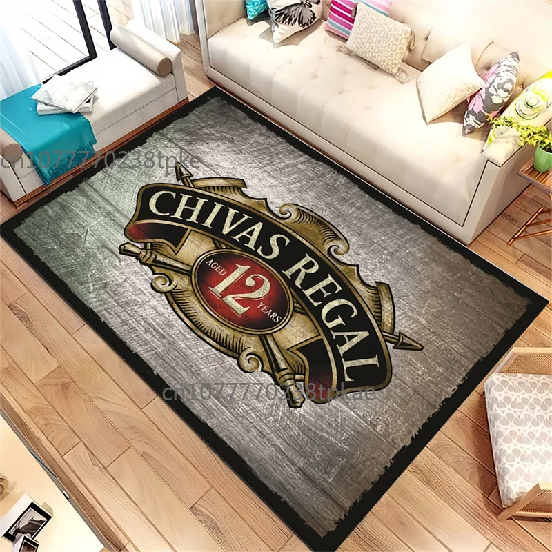 Ковер Chivas Regal с принтом логотипа, удобный Ретро креативный ковер для гостиной, спальни, дивана, домашний декор, напольный коврик