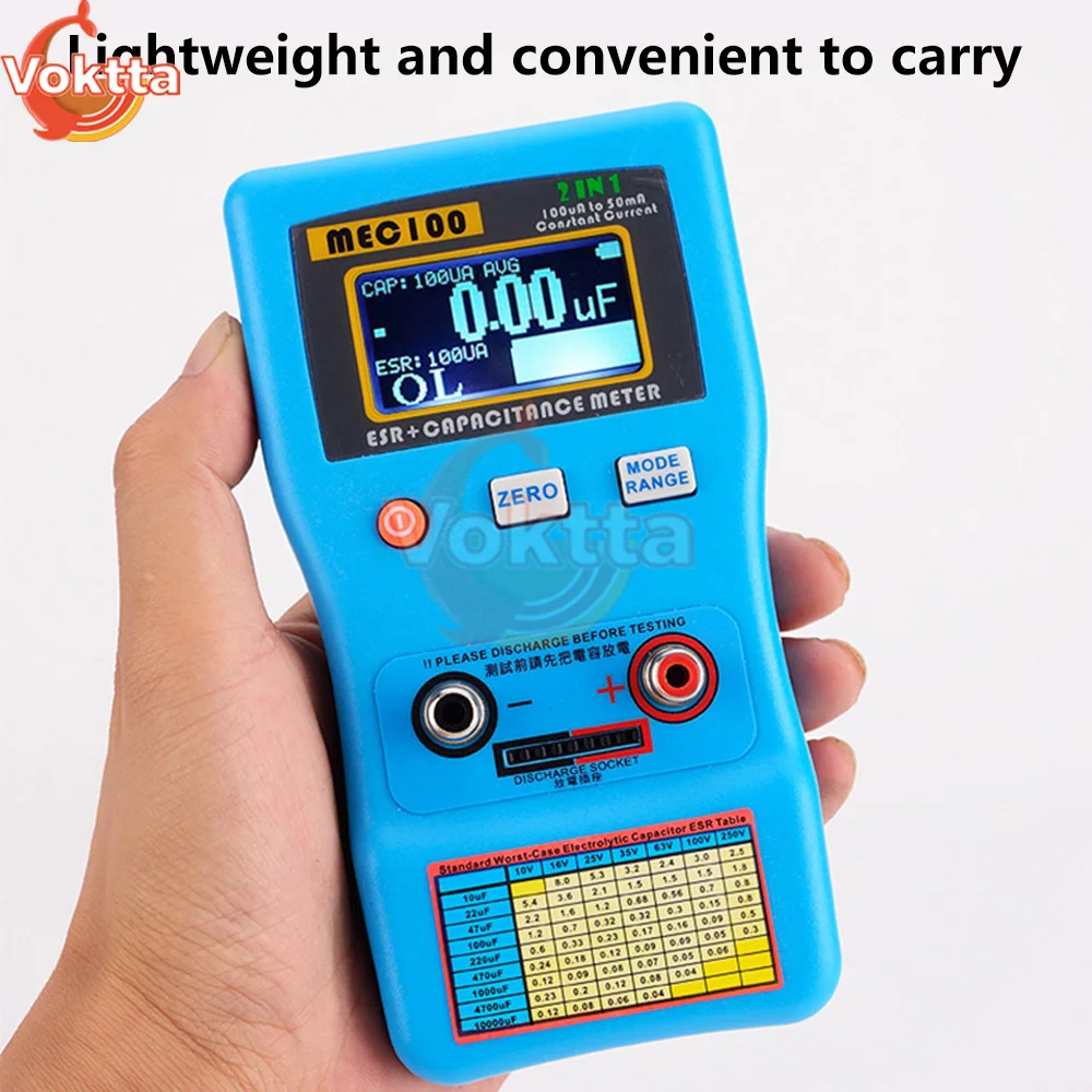 Mec-100 Esr Capacition Tester Ohm Meter Automatic Range Bridge Capacity Analyzer Condensatore Resistance Multimetro Tester