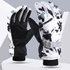 Winter Ski Gloves Warm Thermal Men Women Thickened Cotton Waterproof Non-Slip Warm Riding Outdoor Graffiti Snowboard Cycling 2