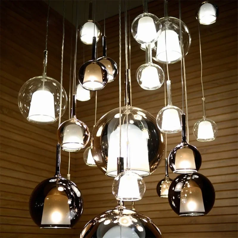 New Glass Penta Glo LED Suspension Pendant Light for Kitchen Island Living Room Gray Indoor Decor Hanging Lamp Fixtures Luster