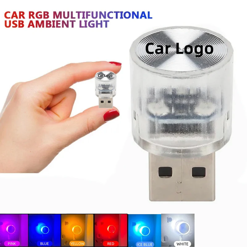 

1XCar LED Mini USB Ambient Lights RGB Auto USB Atmosphere Decorative Lamp Interior For Audi Honda Toyota BMW Mazda Nissan Benz