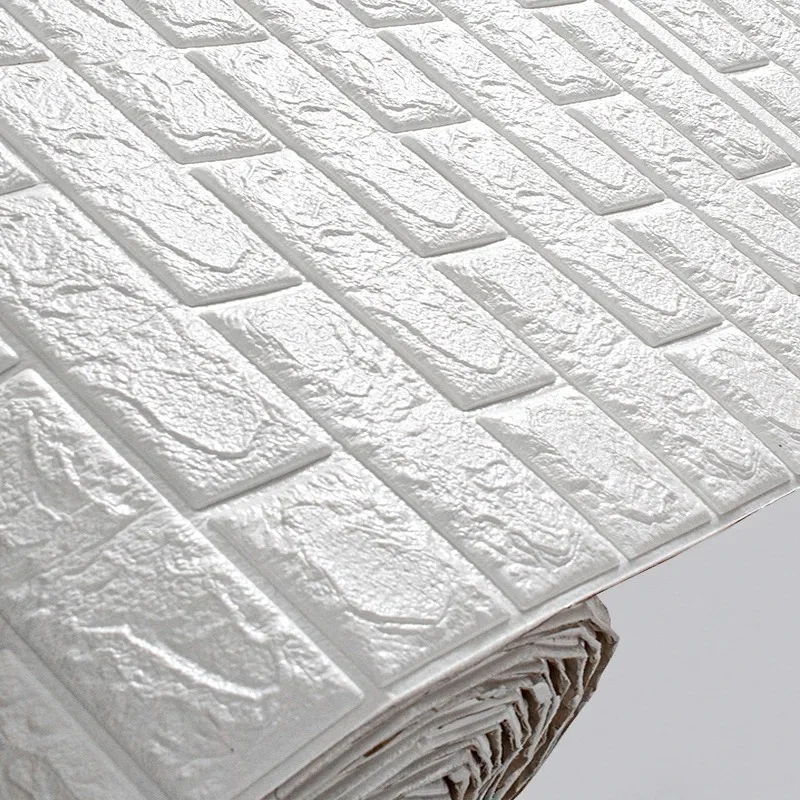 70cm*1m 3D Brick Pattern Wall Panels Wallpaper DIY Waterproof for Living Room Bedroom Kitchen Background Wall Decoration 2