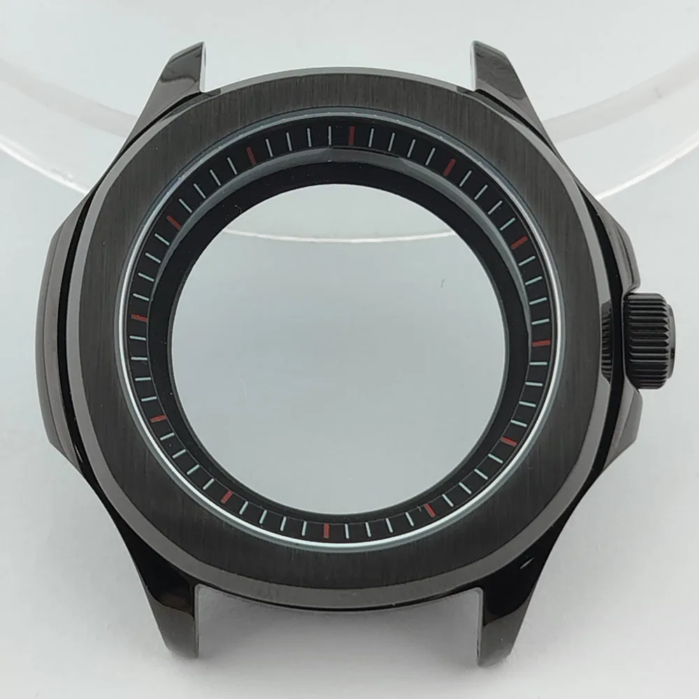 Elegant Men's Watch Case with Sapphire Glass, 39.5mm, 5-Bar Water Resistance, for 28.5mm Dial Accessories