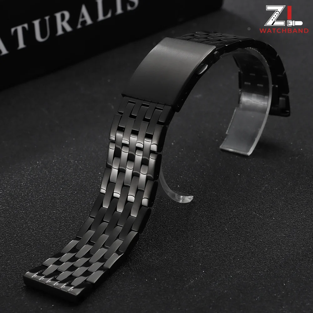 Premium Stainless Steel Watch Strap with Metal Folding Buckle - Versatile Sizing and Stylish Design