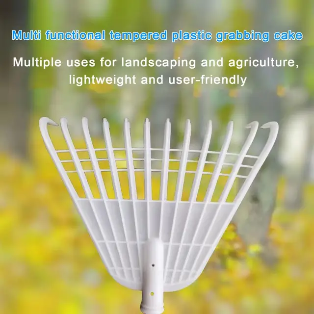 12/21 Tines Leaf Rake Tempered Plastic Rake Head Collecting Leaves Debris Garden Rake Lightweight Yard Grass Clean Tool 3