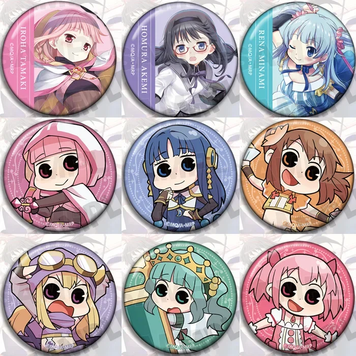 

58mm Kaname Madoka Akemi Homura Miki Sayaka Tomoe Mami Sakura Kyōko Anime Peripherals Costumes Badge Cosplay DIY Props Kids Toy