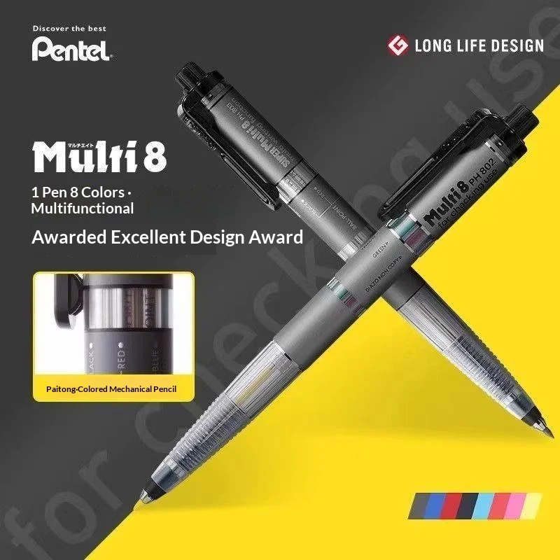 Pentel Multi 8 Matita Tecnica Multifunzione e Penna a Sfera, Mina Resistente e Affidabile per Disegnare, Scrivere, Creare, Premiata con il Japan Good Design Award - immagine 3