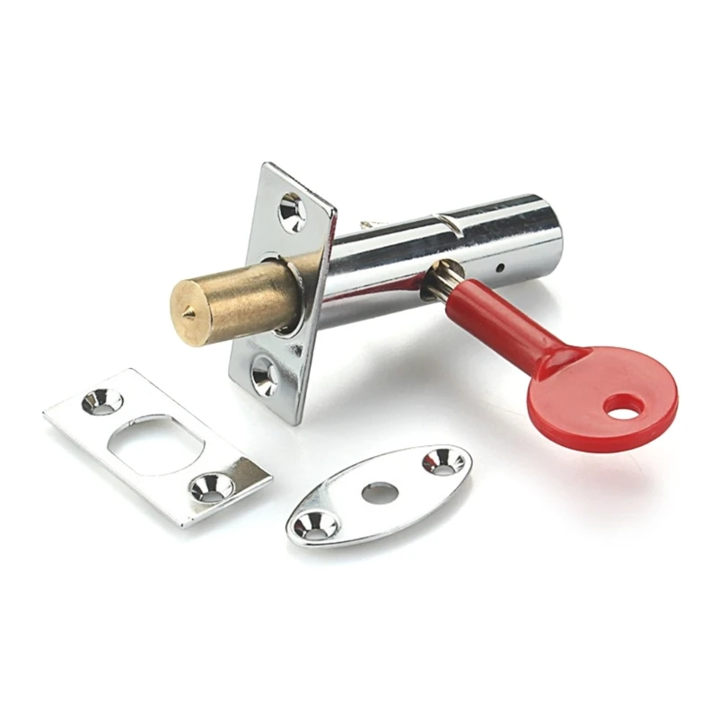 2Pcs AntiTheft Door Security Rack Bolts Copper Cores Hardware Pipe Tube Well Lock Mortice Door Bolts with Star Key D2RD