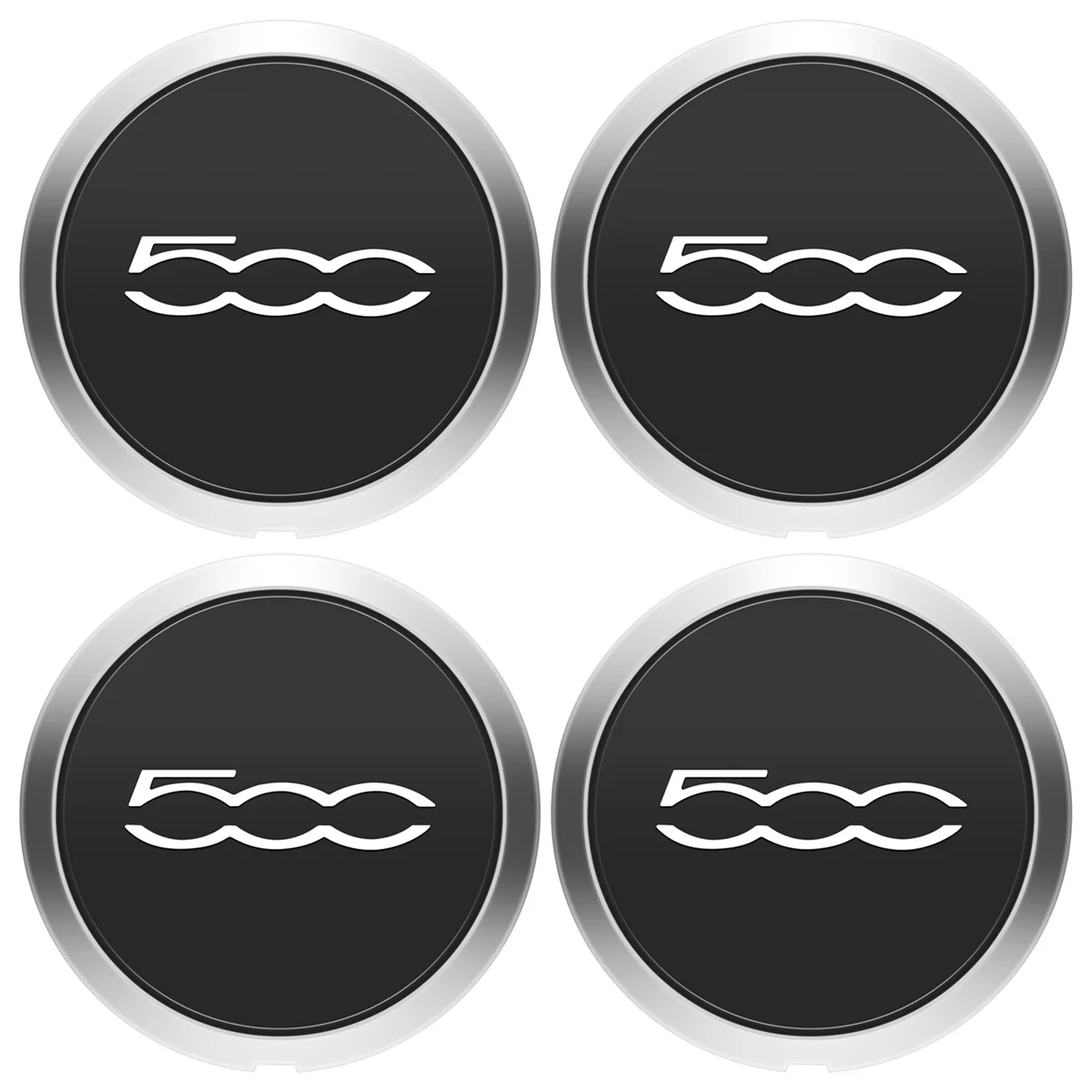 4Pcs 133mm Hubcap for Fiat 500 Wheels Centre Hub Caps Set 68078419AC 68078421AC Dust Cover 51884863 Silver wheel center caps wheel center hub cap sticker