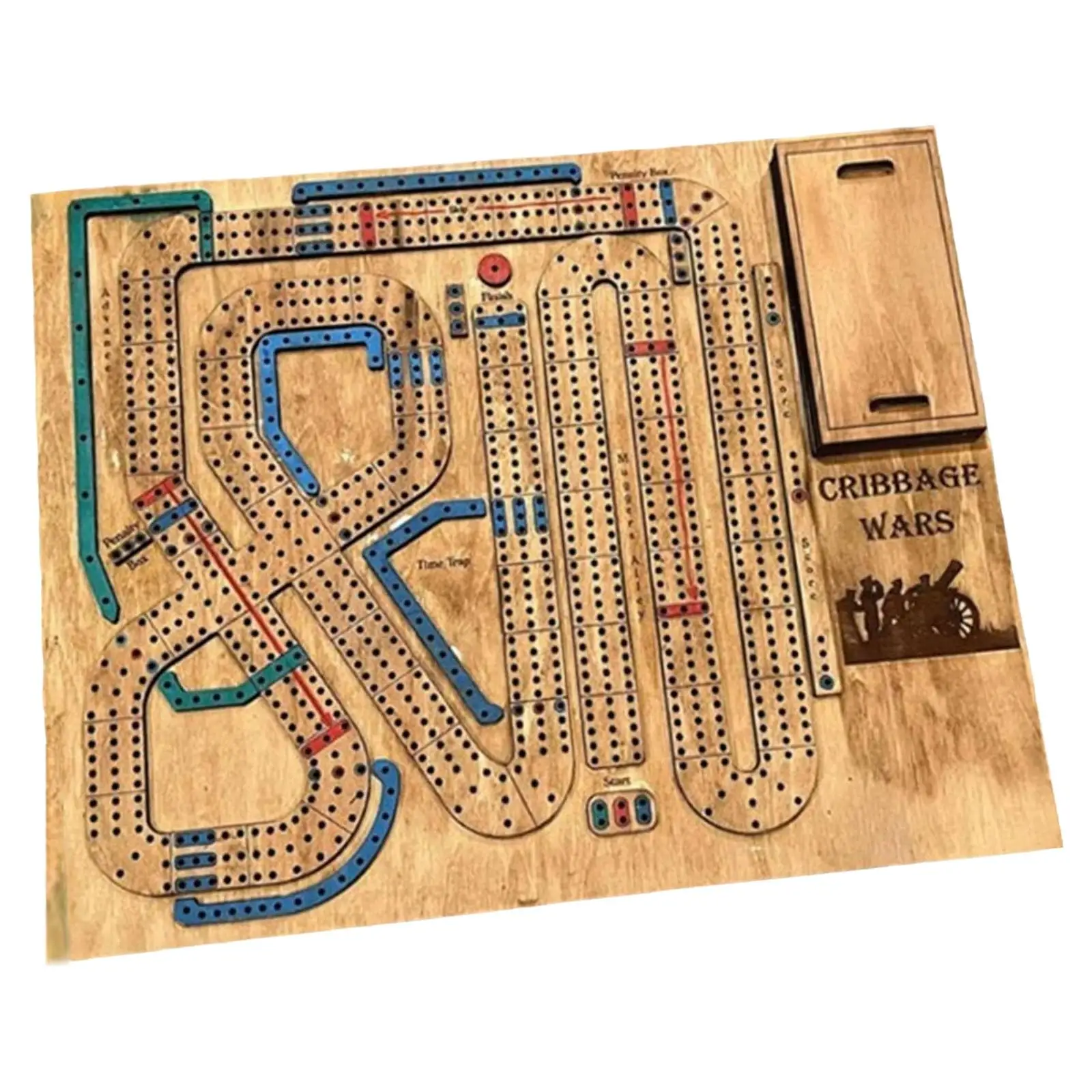 Wood Ornament Classic Traditional Wooden Cribbage Board Game Set Adults Kids