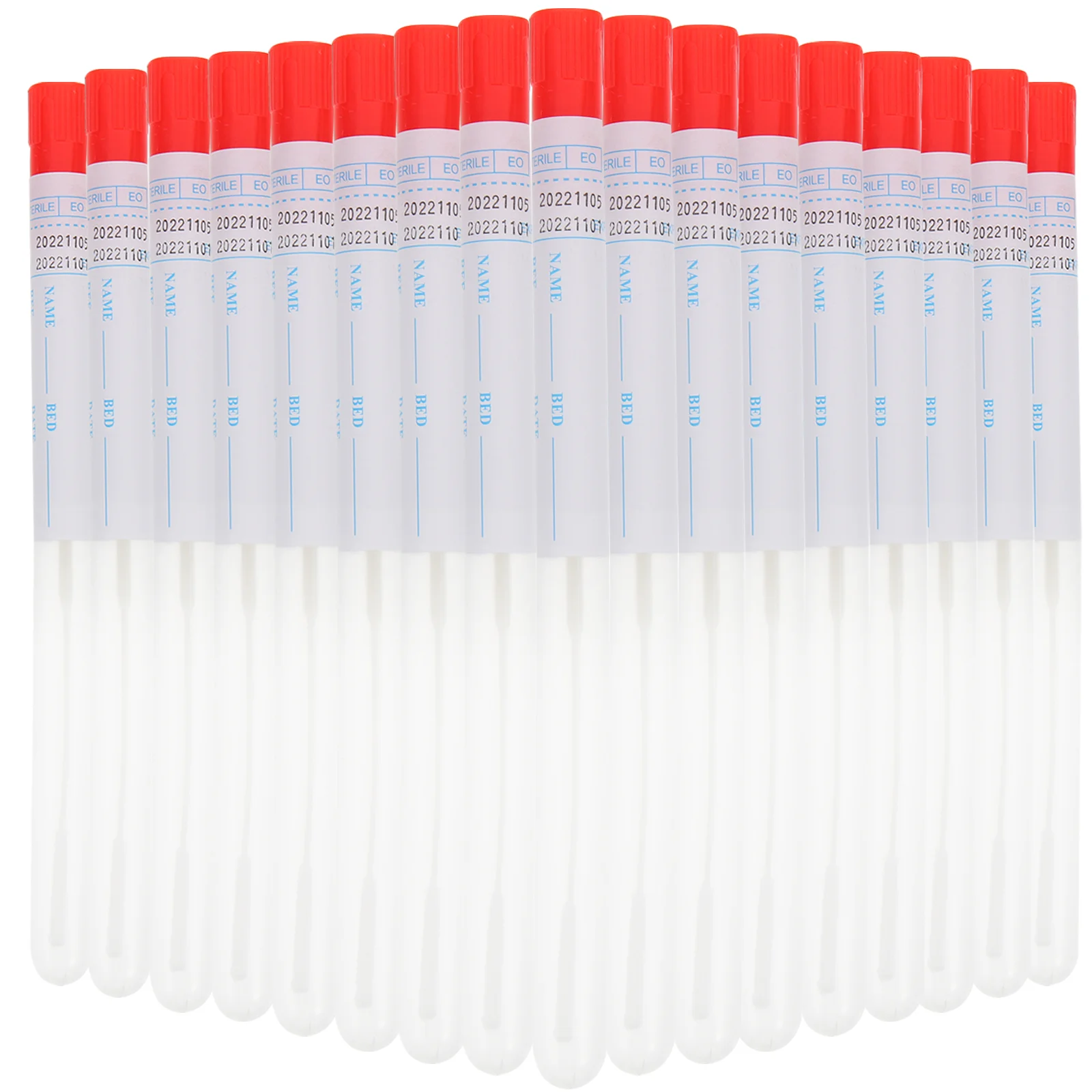 

50 Sets Medical Sampling Swab Flocked Collection Stick Plastic Portable Nasal Swabs Professional