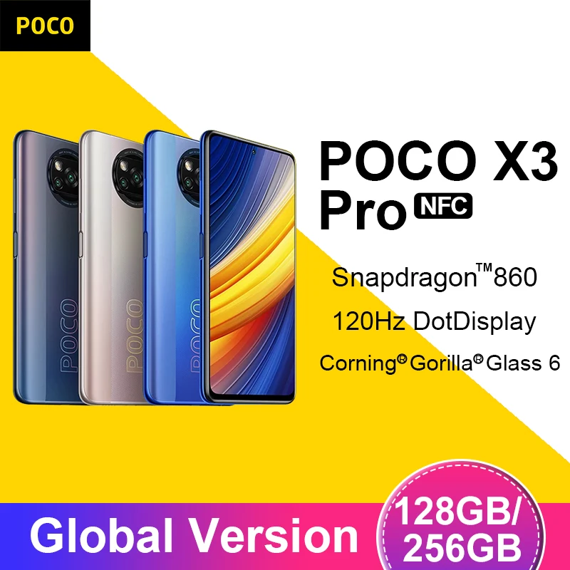 Global Version POCO X3 Pro 128GB / 256GB Snapdragon 860 NFC 6.67” 120Hz  DotDisplay 5160mAh 33W Charge Quad Camera - AliExpress