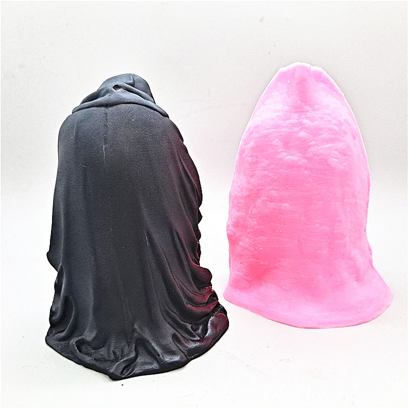 Ghost Wizard Death Silicone Mold Remake Gypsum Aromatherapy Candle Resin Concrete Crystal Dropper Mold DIY Production Crafts