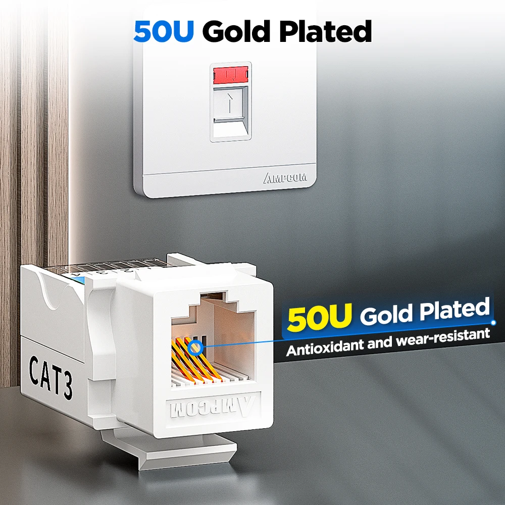 CABLEPELADO Lot De 10 Connecteurs RJ10 (10 Unités/sac) | Connecteur Téléphonique Modulaire