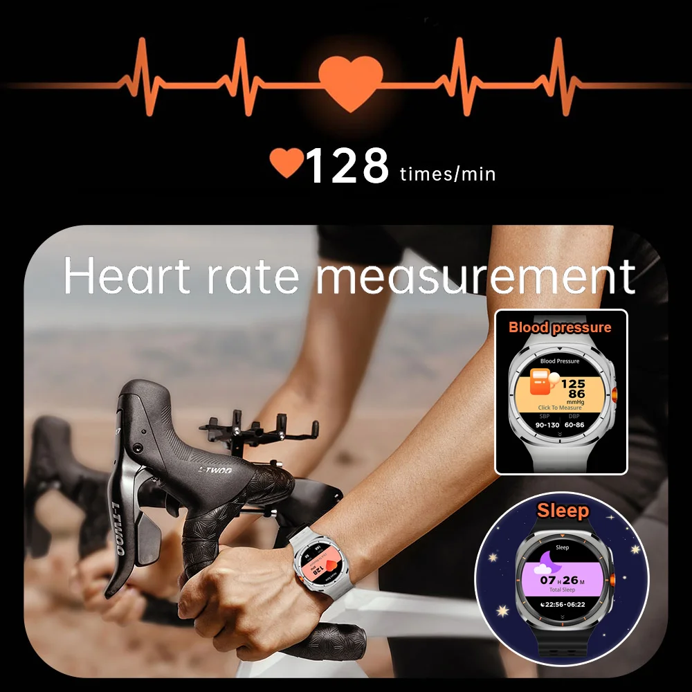 2025 Korean Galaxy Watch Ultra 7 Smart Watch 500mAh GPS Track Watch IP68 AMOLED 5.3 BT Call Sports Smartwatch For iOS Android