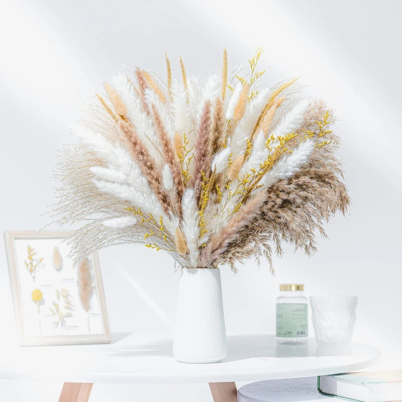 

Dried Flowers Natural Pampas Grass Bouquet Boho Home Decor Whisk for Wedding Garden Party Decoration Phragmites Reed DIY Craft