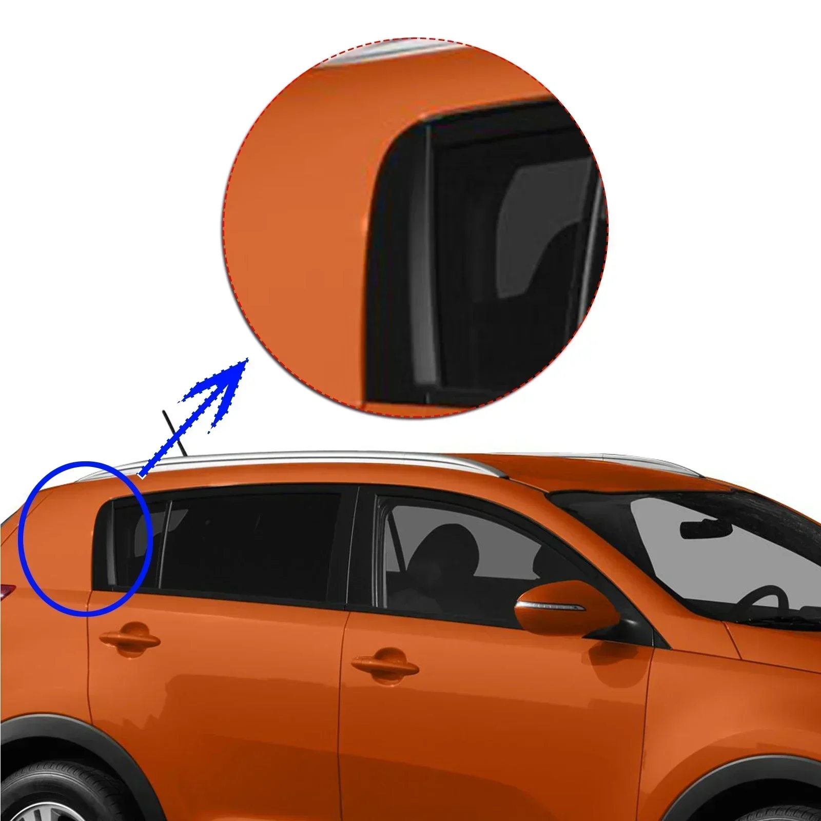 Car Outside Stylish Appearance Replacement R&L Door Pillar Molding For Kia Sportage 2011 2012 2013 2014 2015 83270-3W000