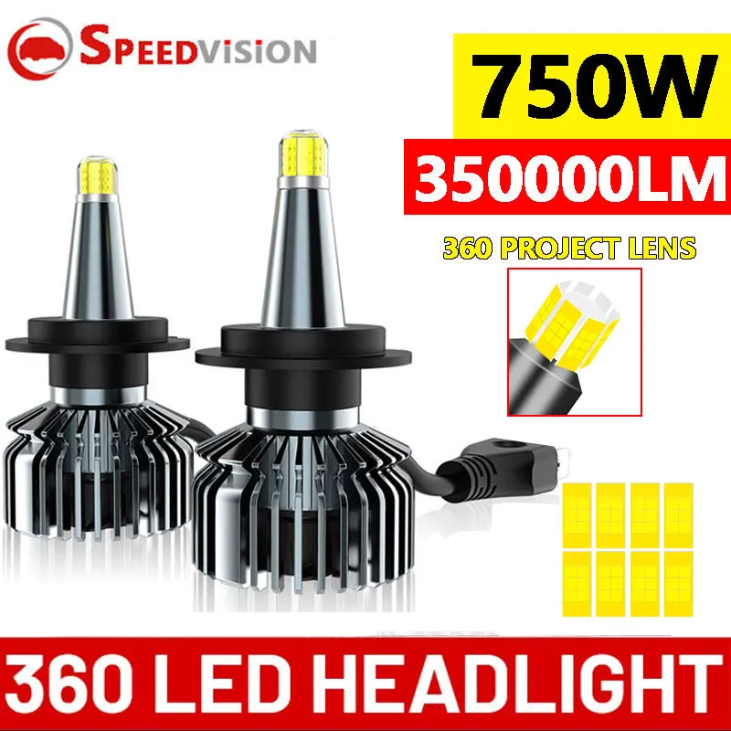 

H7 LED CANBUS 360 for Projector Lenses 350000LM H11 H1 H4 LED H8 Headlight Bulbs HB3 9005 HB4 9006 Hir2 9012 LED Fog Light 6000K