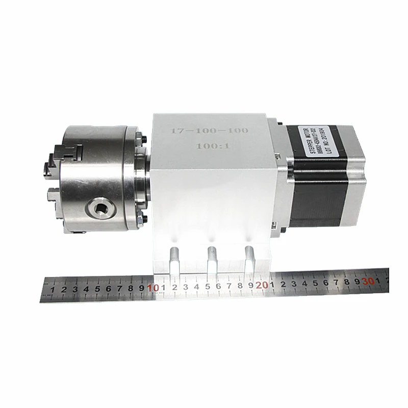 하모닉 드라이브 감속기 3 4조 100mm 척 CNC 4축 로터리 축 감속비 100:1 CNC 라우터 밀링머신용