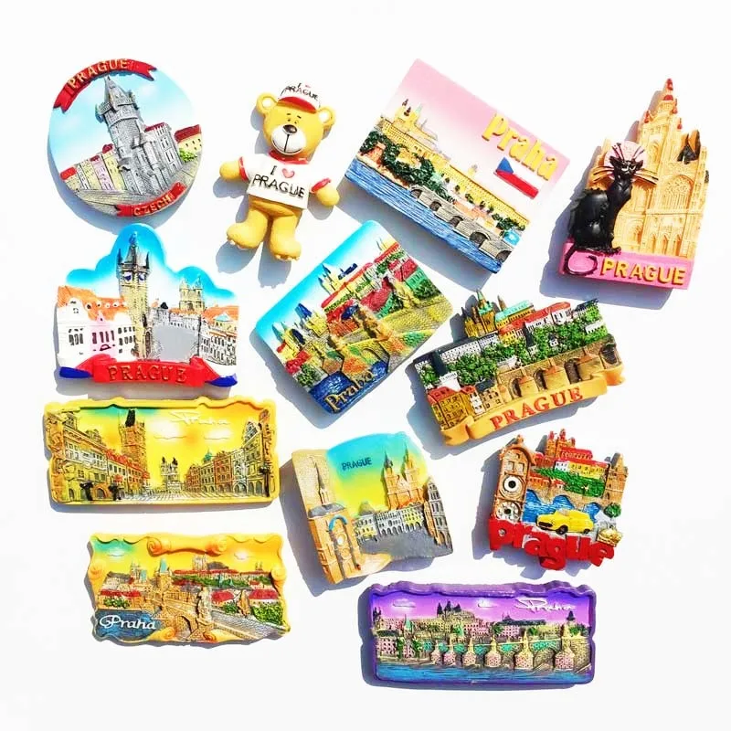 

Czech Republic Refrigerator Magnets Original Resin Fridge Magnets Prague Square Tourist Souvenir Magnets Fridge Stickers Gift