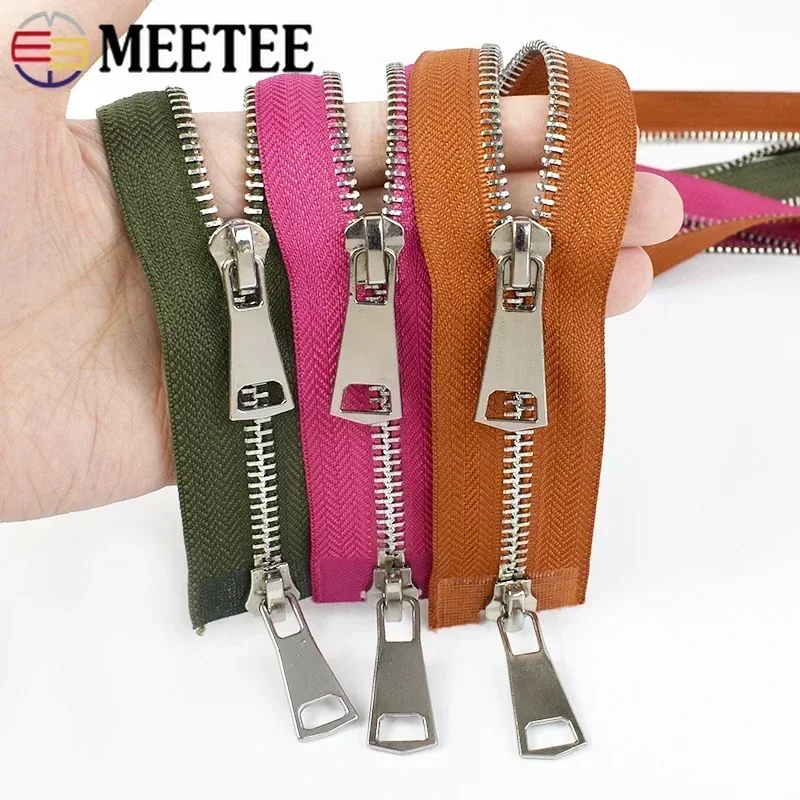 Premium Metal Double-Slider Open-End Zippers for Jackets - Auto Lock Closure, Multiple Lengths Available