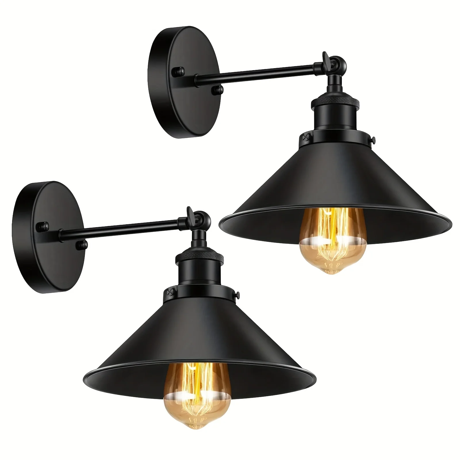 Black Wall Sconce Lamp Arm Swing Wall Lights,for decoration Bedroom Kitchen Bathroom, Rustic Antique Gooseneck Wall Lamp