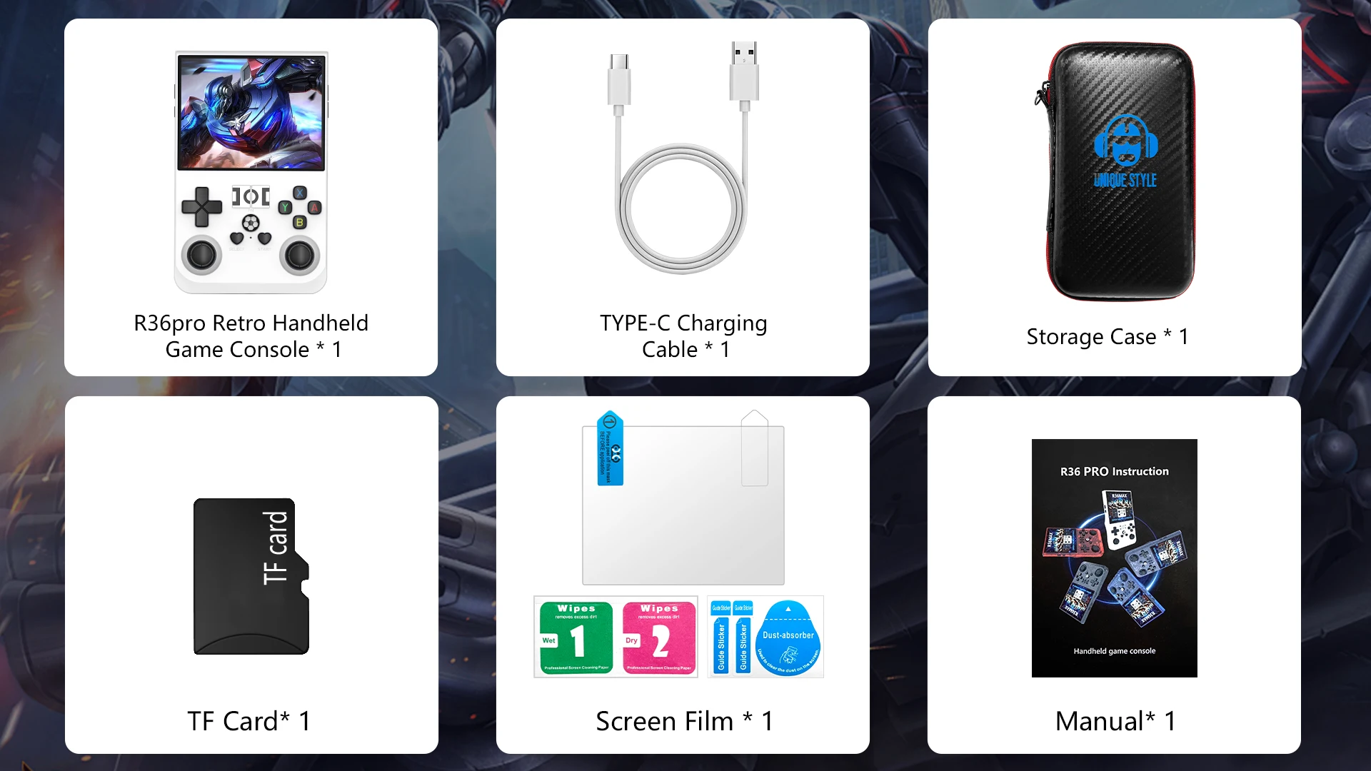 R36PRO Retro Handheld Game Console 64/128G Open Source 3.5 Inch IPS Screen Linux System Portable Pocket Video Player_voghion.com