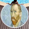 Van Gogh Oil Painting Round Beach Towels,Polyester Sand Resistant Beach Blankets,Soft Absorbent Quick Dry Pool Towel Picnic Mat 3