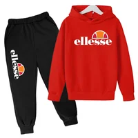 Children Sports Coat 3-13 Years Hoodie Basketball Letter Print Boys Sportswear Girls Toddler Top + Trousers 2P Stylish Casual Se
