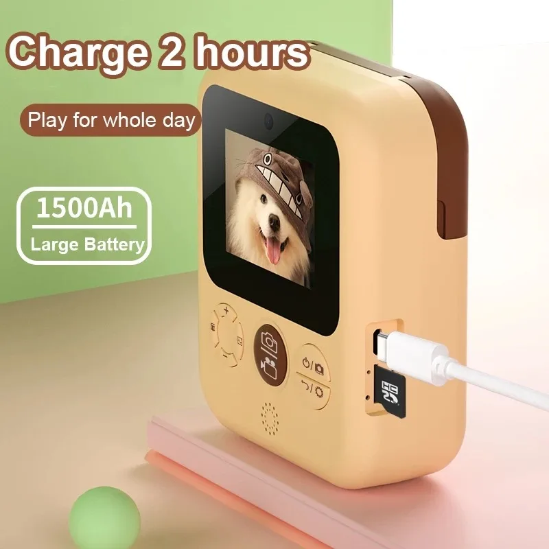 Digital Camera Kids Toy Instant Print With HD Video Record Dual Lens Thermal Photo Paper Print Child Gift Boys Girls