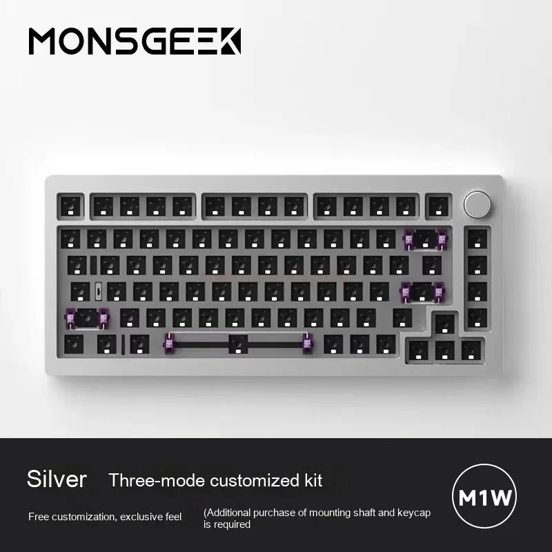 Monsgeek 기계식 키보드, 알루미늄 합금, 다기능 노브, 3 가지 모드, RGB 게임용 키보드, 핫 스왑, PC 게이머 선물, M1w/M3