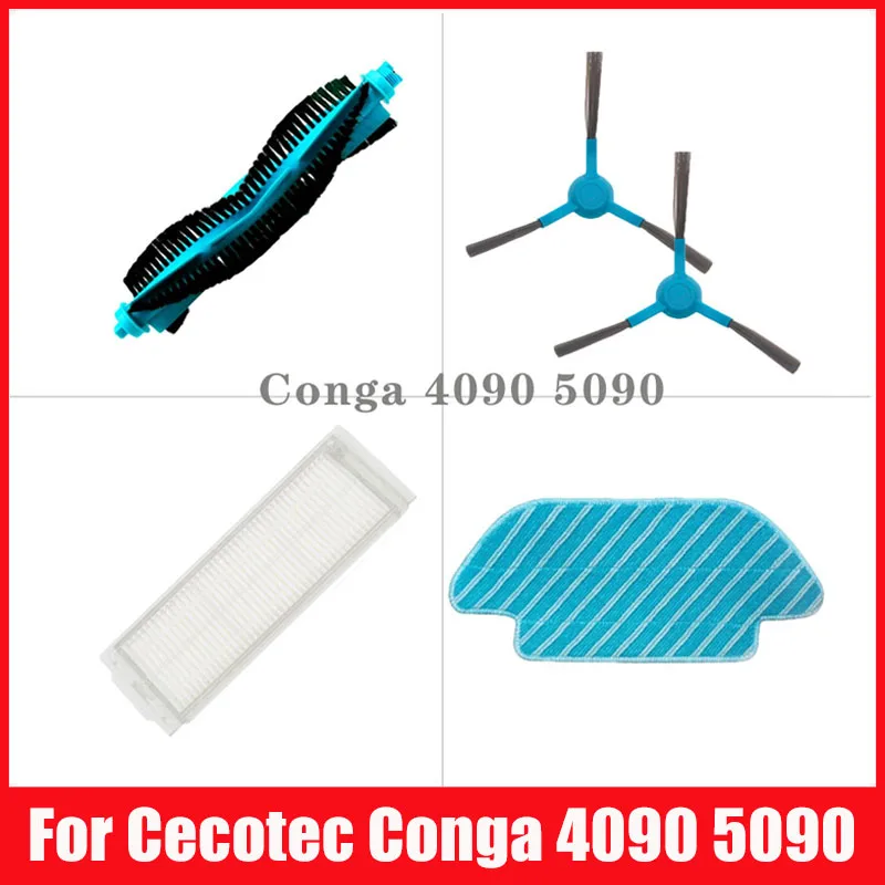 For Cecotec Conga 1090 1790 Titanium Ultra Robot Vacuum Replacement Spare  Parts Accessories Main Side Brush Hepa Filter Mop Rag - AliExpress