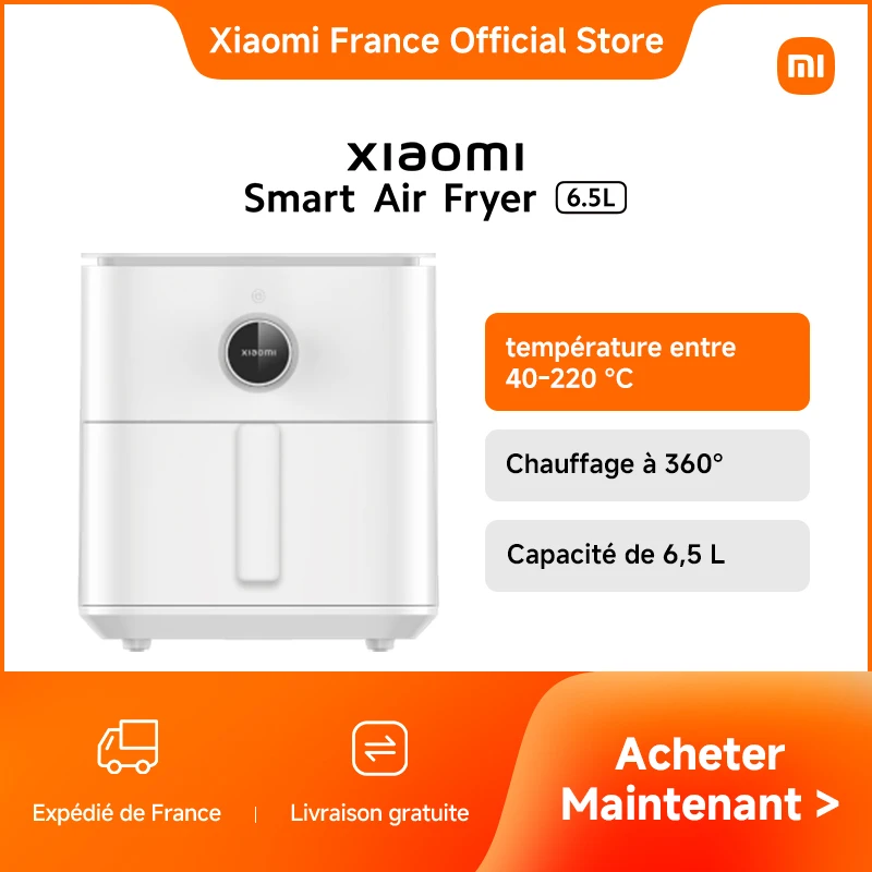Friteuse à air Xiaomi 6,5 L chauff. 360° à 54,39€ chez Aliexpress