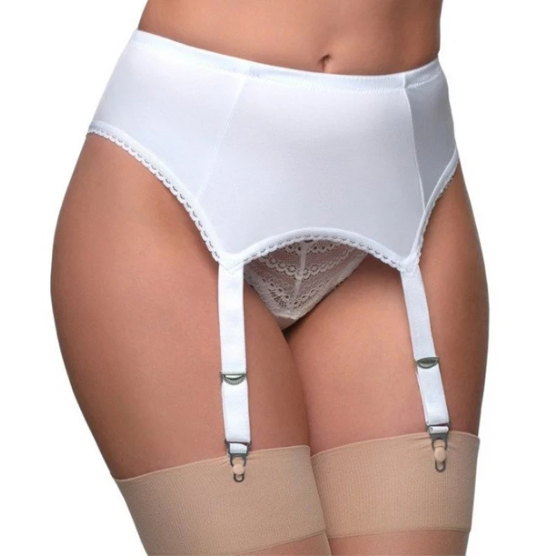 Women Vintage Garter Belt for Stockings Retro High Waist Suspender 4 Straps Sexy Lingerie 5 Colors