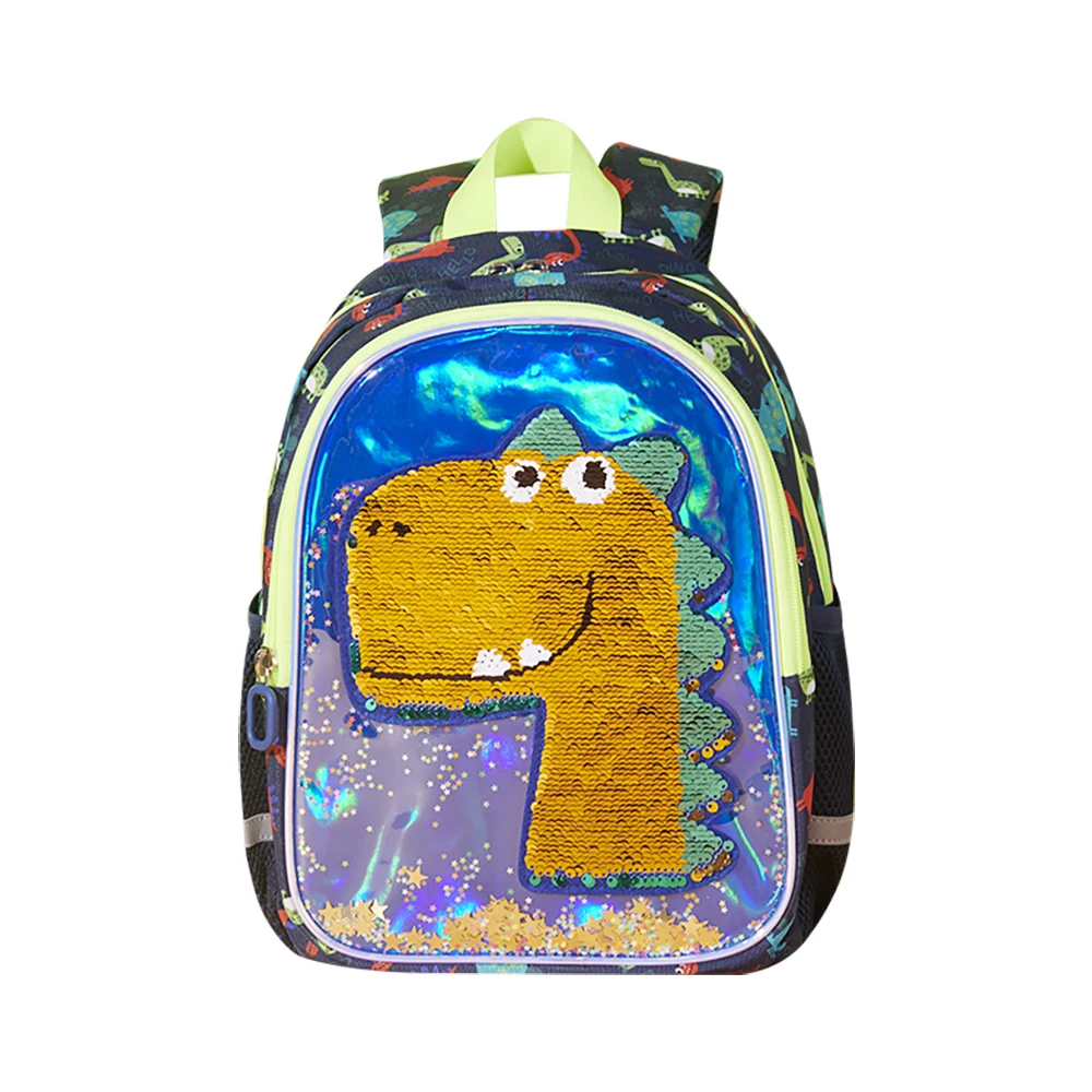 HAPPYSUNNY Dinosaur Backpack for Boys Kids 4-6 or Age 5-7 or 6-8 Girls 16  Inch Reversible Sequins Bookbags for Preschool Early Elementary  Kindergarten