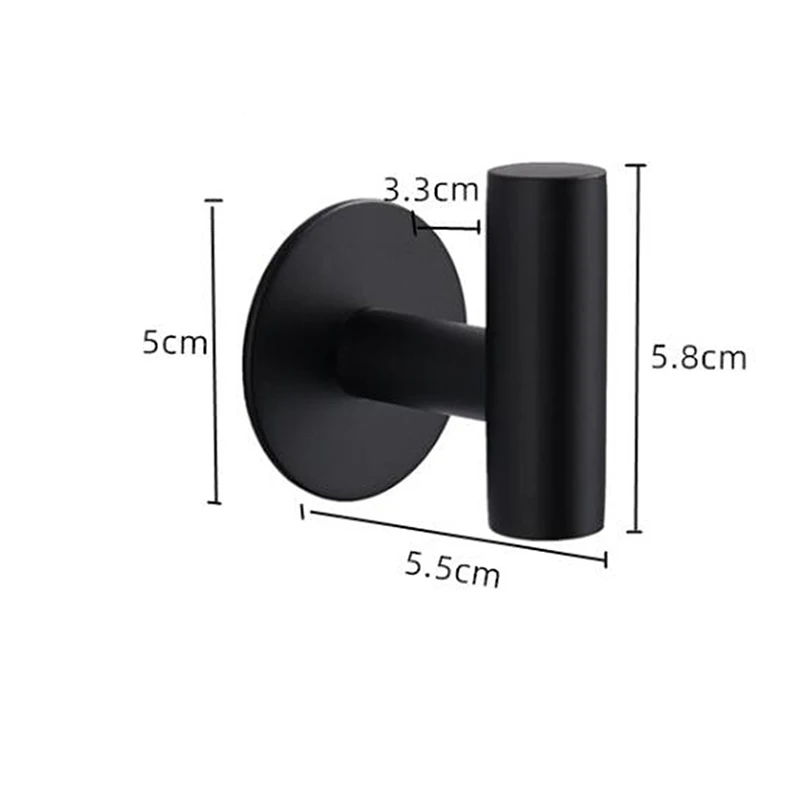 Description Picture 6 of itemBlack Robe Hook Wall Hook Towel Hook for Bathroom Stainless Steel Coat Hook Rustproof Hook Hanger for Kitchen Hardware