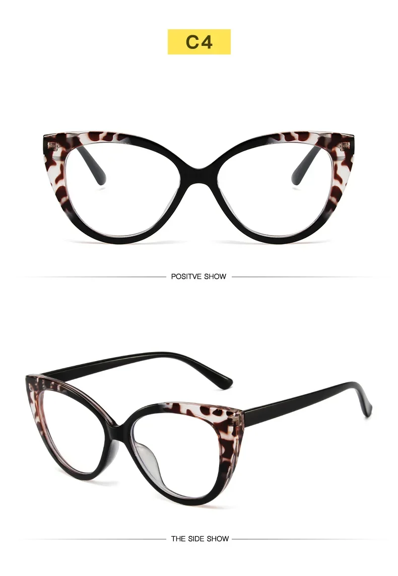 New Design Comfortable Spliced Colors Cat Eye Shape Anti Blue Light Blocking Computer Optical TR90 Frame Glasses Eyewear 4
