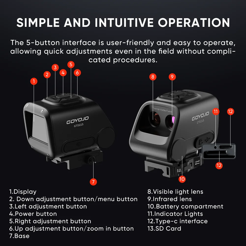 Multispectral Thermal Fusion Hunting Scope - 2K Visible Light & 256x192 Thermal